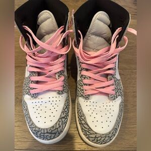 Nike womens High-Top Sneakers in White, Gray & Pink